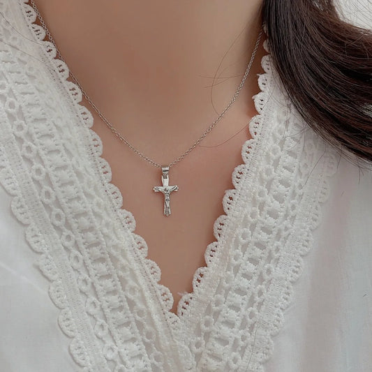 HeartKeep Serene Crucifix - Silver Necklace